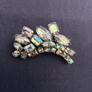 Vintage Blue Aurora Borealis Brooch